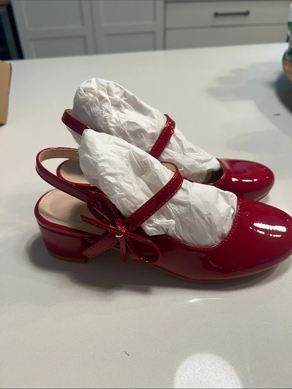 Girls' Red Patent Mary Jane Slingback Dress Shoes
